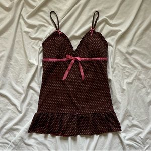 SOLD!! Rampage brown & pink babydoll top